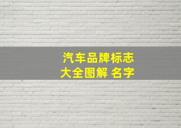 汽车品牌标志大全图解 名字